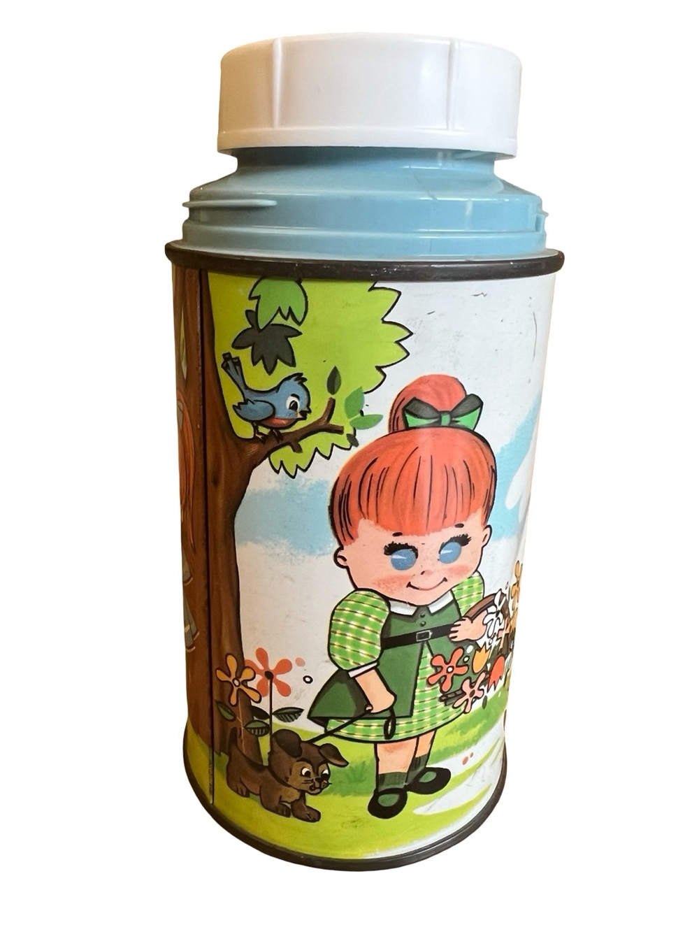 Vintage 60s Kewtie Pie Metal Thermos w Screw Cap Aladdin 8oz 1967 Made in USA - Picture 2 of 9